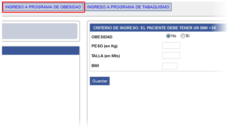Ingreso a Programa de Obesidad